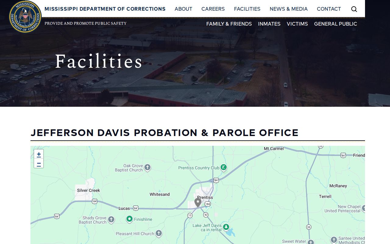 Official MDOC Jefferson Davis Probation and Parole Office page